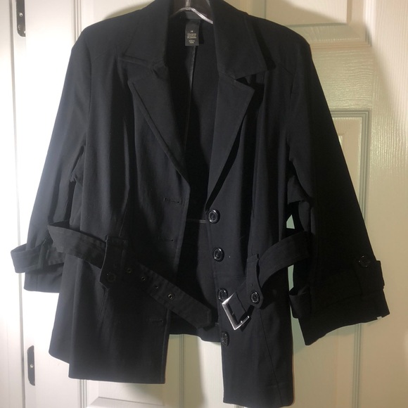 Jackets & Blazers - Black stretch, button blazer